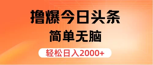 撸爆今日头条，简单无脑，日入2000+-VAM资源