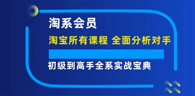 淘系会员【淘宝所有课程,全面分析对手】,初级到高手全系实战宝典 - VAM资源-VAM资源