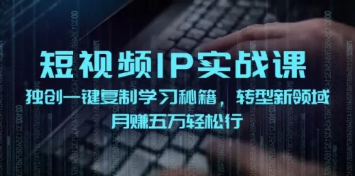 短视频 IP实战课,独创一键复制学习秘籍,转战新领域,月赚五万轻松行-VAM资源