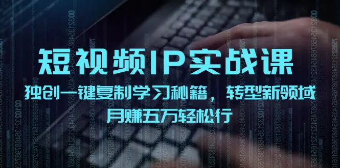 短视频 IP实战课,独创一键复制学习秘籍,转战新领域,月赚五万轻松行 - VAM资源-VAM资源