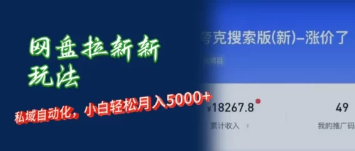 网盘拉新+私域运营，小白轻松月入5000+！-VAM资源